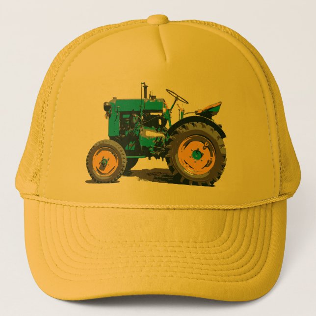 Everybody loves a big old tractor! trucker hat (Front)