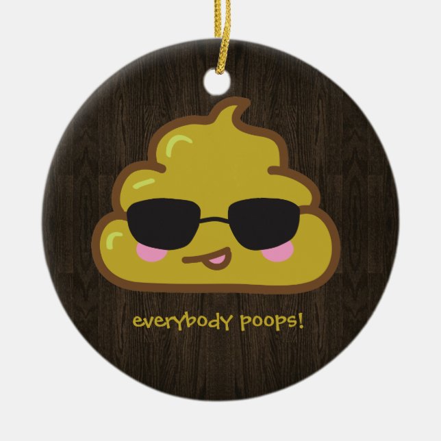 everybody poops ceramic tree decoration (Front)