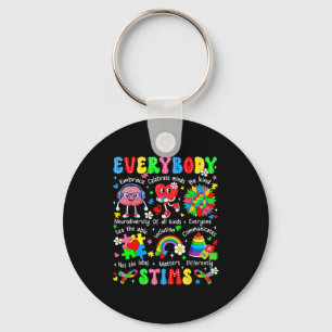 Everybody stims autism awareness special education key ring
