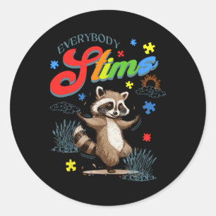Everybody Stims Neurodiversity Autism Awareness Cu Classic Round Sticker