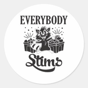 Everybody Stims Neurodiversity Autism Warrior Neur Classic Round Sticker