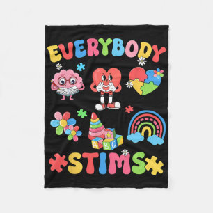 Everybody Stims Neurodiversity Autism Warrior Neur Fleece Blanket