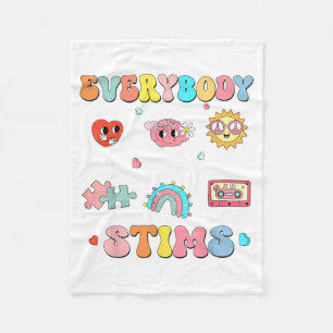 Everybody Stims Special Education Teacher Autism Fleece Blanket