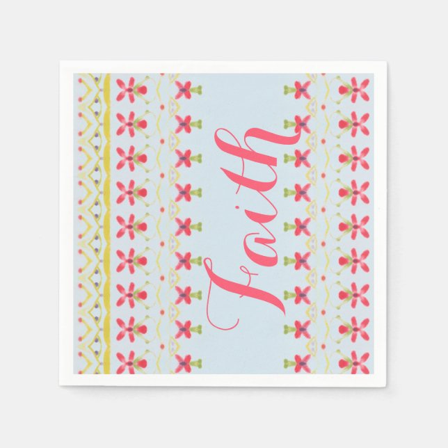Everyday Designer Paper Napkins With Faith (Front)