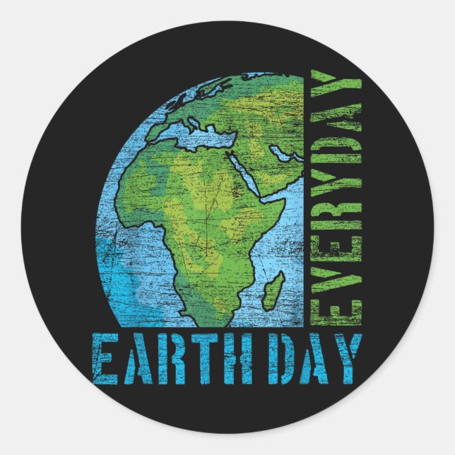 Everyday Earth Day  Classic Round Sticker (Front)