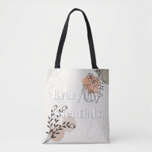'Everyday Essentials' Minimalist Floral shoulder Tote Bag