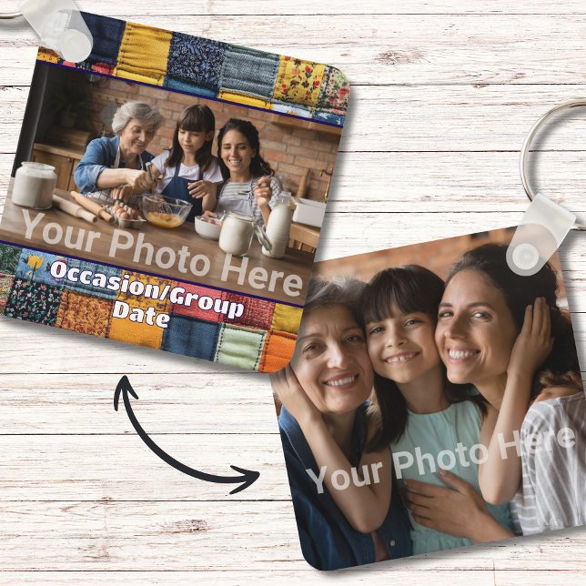 Everyday Family Moments Small Occasion Keepsake  Key Ring (Custom photo and text keychain for mother, grandmother, or another strong female figure in your life)