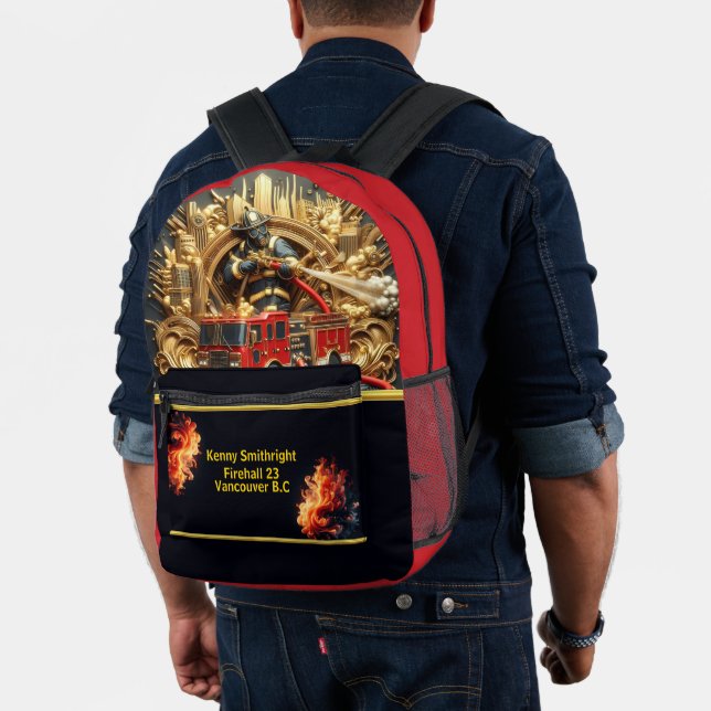 Everyday Heroes City Firefighters Golden Hour Printed Backpack (Insitu (Model))