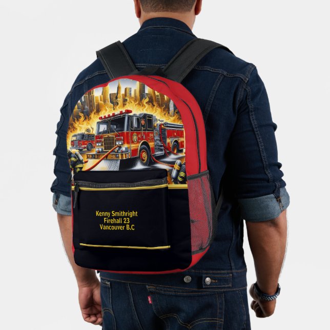 Everyday Heroes Firefighters In Action Printed Backpack (Insitu (Model))