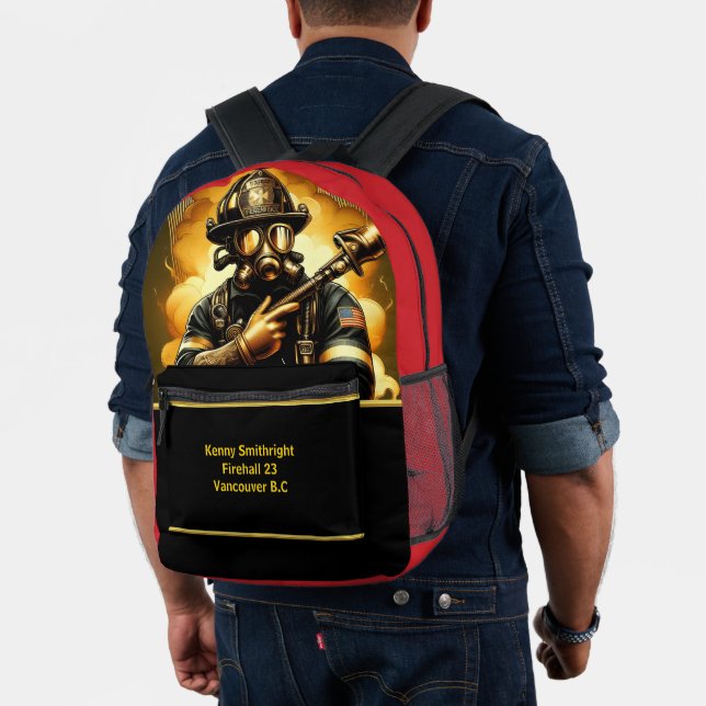 Everyday Heroes Firefighters Resolve Printed Backpack (Insitu (Model))