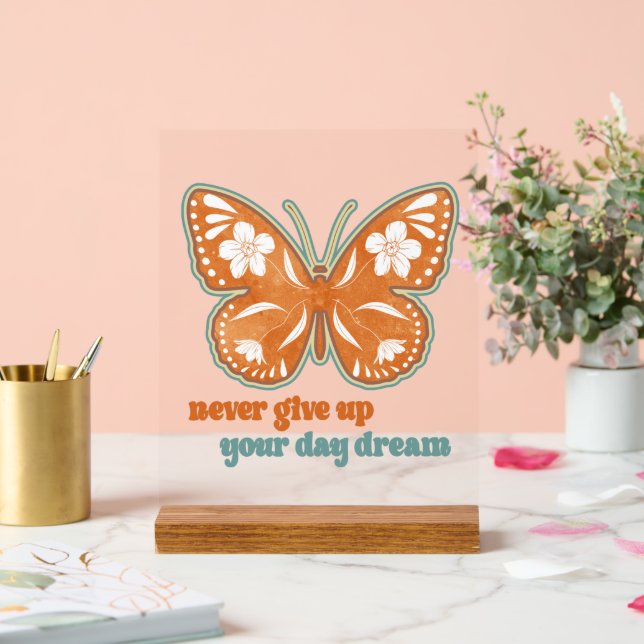  everyday inspiration word art butterfly Acrylic  Sign (Wedding)