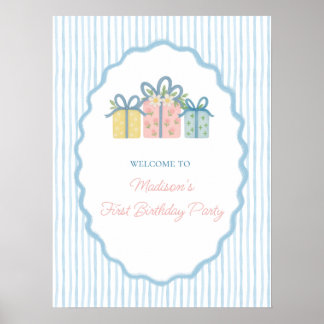 Everyday is a Gift First Birthday, Grandmillennial Poster