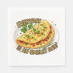Everyday Is An Omelette Day Breakfast Foodie Napkin