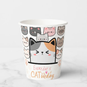Everyday is Cat-urday Paper Cups