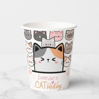 Everyday is Cat-urday Paper Cups