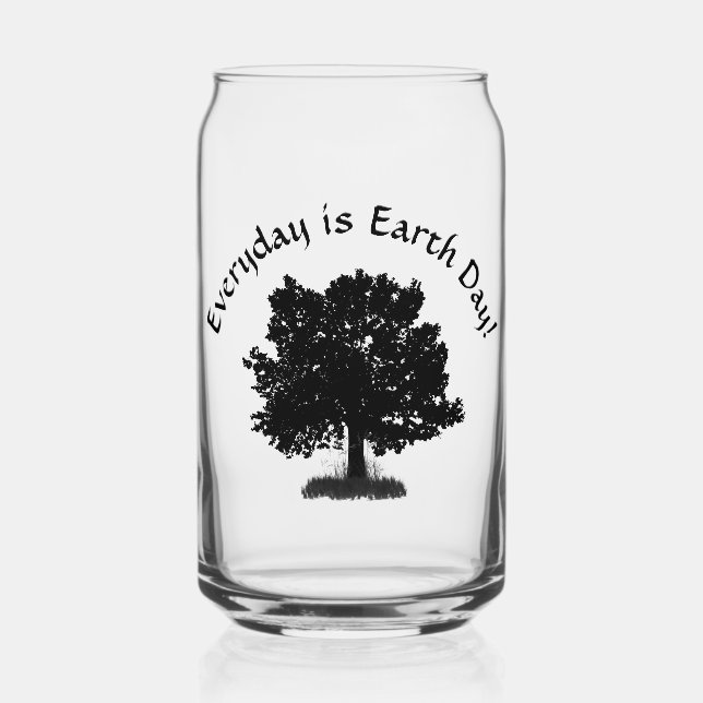 Everyday is Earth Day Design  Can Glass (Front)