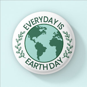 Everyday Is Earth Day - Vintage Green Earth Lover 3 Cm Round Badge