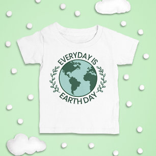 Everyday Is Earth Day - Vintage Green Earth Lover Baby T-Shirt
