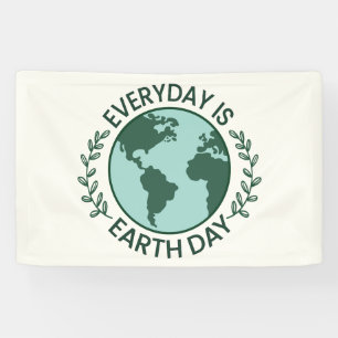 Everyday Is Earth Day - Vintage Green Earth Lover Banner
