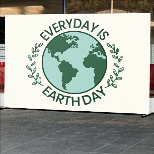 Everyday Is Earth Day - Vintage Green Earth Lover Banner