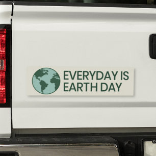 Everyday Is Earth Day - Vintage Green Earth Lover Bumper Sticker