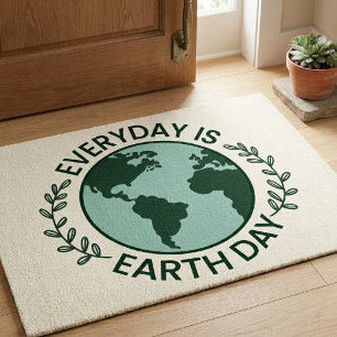 Everyday Is Earth Day - Vintage Green Earth Lover Doormat