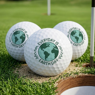 Everyday Is Earth Day - Vintage Green Earth Lover Golf Balls