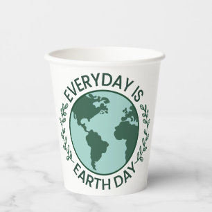 Everyday Is Earth Day - Vintage Green Earth Lover Paper Cups