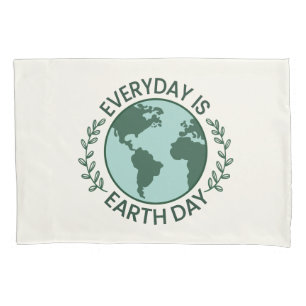 Everyday Is Earth Day - Vintage Green Earth Lover Pillowcase