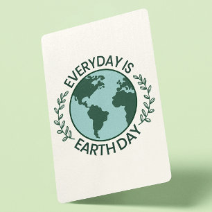 Everyday Is Earth Day - Vintage Green Earth Lover Playing Cards