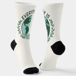 Everyday Is Earth Day - Vintage Green Earth Lover Socks