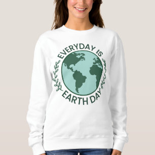 Everyday Is Earth Day - Vintage Green Earth Lover Sweatshirt