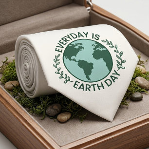 Everyday Is Earth Day - Vintage Green Earth Lover Tie