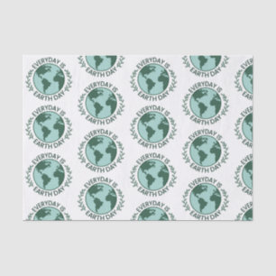 Everyday Is Earth Day - Vintage Green Earth Lover Tissue Paper