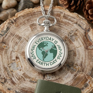 Everyday Is Earth Day - Vintage Green Earth Lover Watch