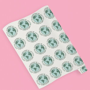 Everyday Is Earth Day - Vintage Green Earth Lover Wrapping Paper