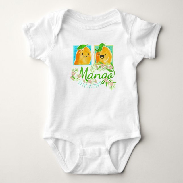 Everyday is Mangonificent - Punny Garden Baby Bodysuit (Front)