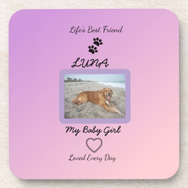 Everyday Love Pawprint Pet Coaster (Front)