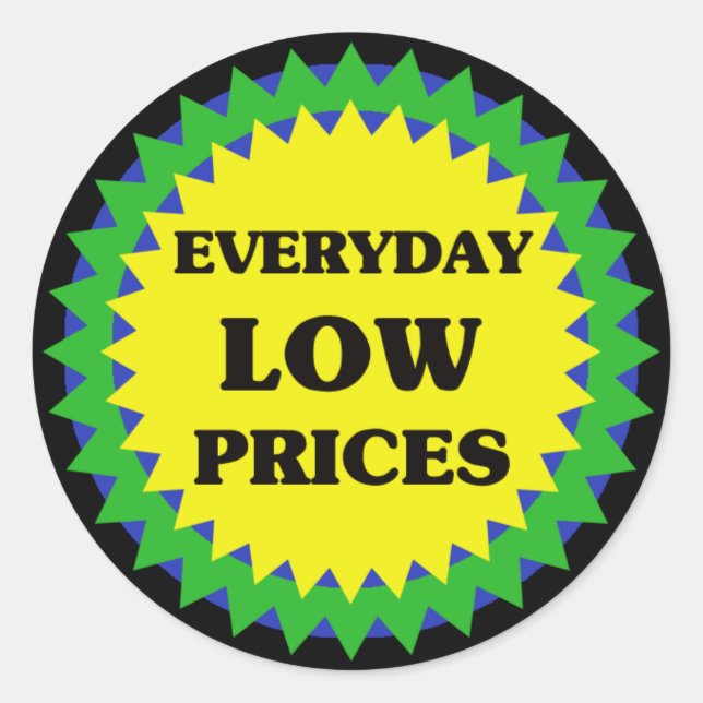 EVERYDAY LOW PRICES Retail Sale Sticker (Front)