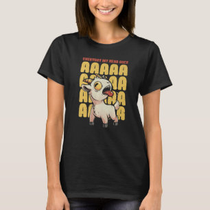 Everyday My Head Goes AAAAAH Pun Screaming Goat T-Shirt