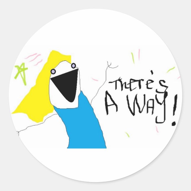 Everyday Reminders, Encouragement, Win, You Can Do Classic Round Sticker (Front)