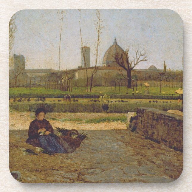 Everyday Scene, near Florence, c.1865 Coaster (Front)