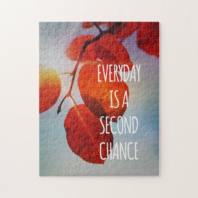 Everyday Second Chance Autumn Leaves Inspirational Jigsaw Puzzle (Vertical)