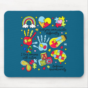 Everyone communicates differently autism awareness mouse pad