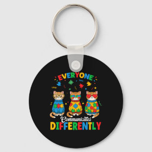 Everyone Communicates Differently Autism Month Awa Key Ring
