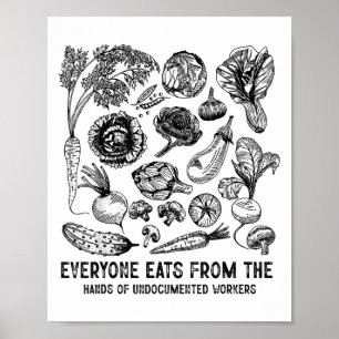 Everyone Eats From The Hands Of Undocumented Worke Poster