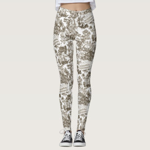 Everyone In Harmony Toile de Jouy (natural ink) Leggings