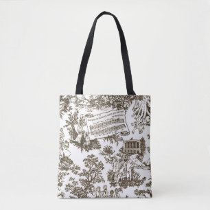 Everyone In Harmony Toile de Jouy (natural ink) Tote Bag