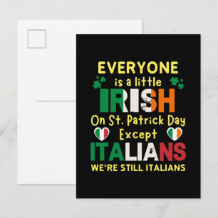 Everyone Is A Little Irish On St Patrick's Day Invitation Postcard