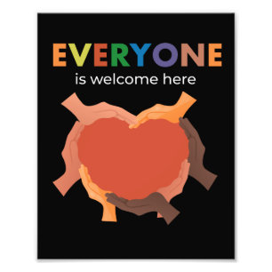 Everyone Is Welcome Here Diversity Inclusion Equal Photo Print